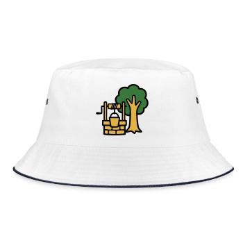 Draw Fountain Village Logo - Bucket Hat - white/navy - Front