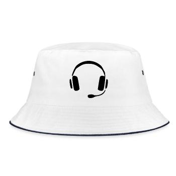 Headphone headset gift - Bucket Hat - white/navy - Front