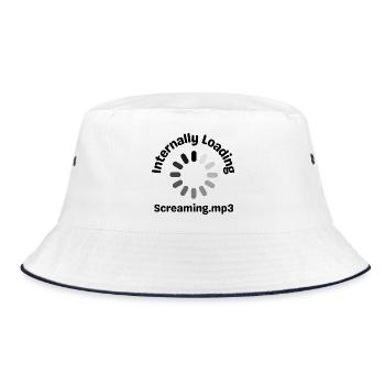 Internally Loading Screaming.mp3 Funny Loading  - Bucket Hat - white/navy - Front