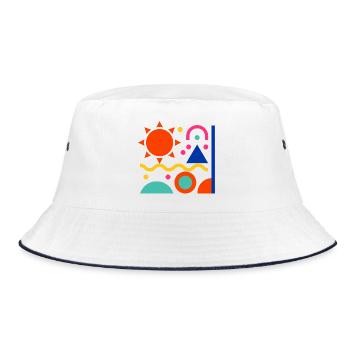 Colorful shapes - Bucket Hat - white/navy - Front