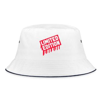 Limitierte Edition Stempel - Bucket Hat - Weiß/Navy - Vorne