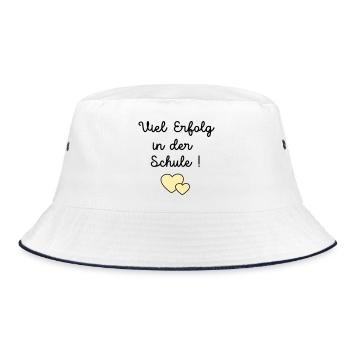 Erfolg Schule Herz - Bucket Hat - Weiß/Navy - Vorne