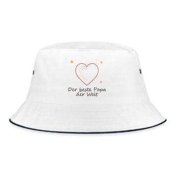 Der beste Papa der Welt Herzdesign - Bucket Hat - Weiß/Navy - Vorne