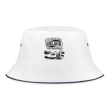 wir schicken den Urlaub nach Deutschland - Bucket Hat - Weiß/Navy - Vorne