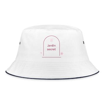 Secret Garden — Minimalist floral - Bucket Hat - white/navy - Front