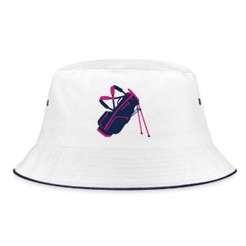 Golf Bag Equipment Icon - Bucket Hat - white/navy - Front
