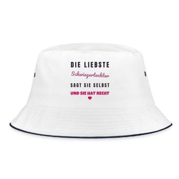 Lieblingsschwiegertochter - Geschenk Familie - Bucket Hat - Weiß/Navy - Vorne