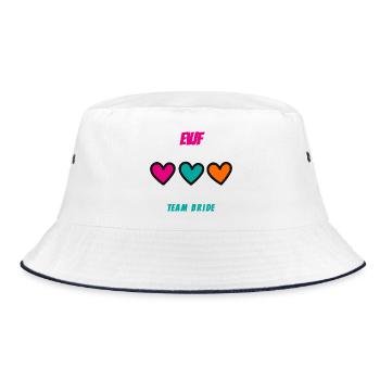Junggesellinnenabschied. BRAUT. TEAM. TEAM MARIEE. ZUKÜNFTIGE BRAUT - Bucket Hat - Weiß/Navy - Vorne