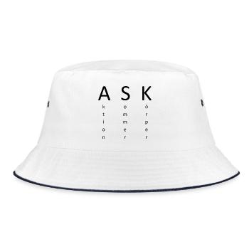 Aktion-Sommer-Koerper - Bucket Hat - Weiß/Navy - Vorne