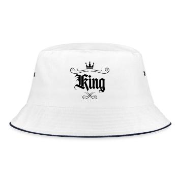 King - Bucket Hat - Weiß/Navy - Vorne
