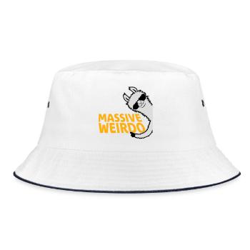 Massive weirdo Komischer Weirdo Lustig Spruch Lama - Bucket Hat - Weiß/Navy - Vorne