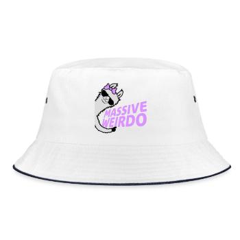 Massive weirdo Komischer Weirdo Lustig Lama Frau - Bucket Hat - Weiß/Navy - Vorne