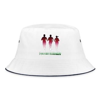 Chi va piano, va sano e va lontano - Bucket Hat - Weiß/Navy - Vorne