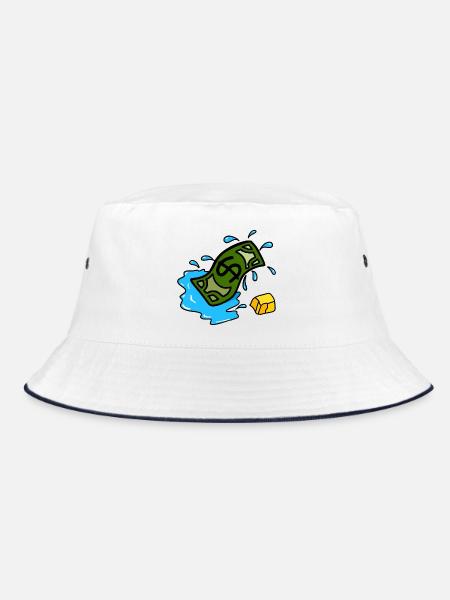 Geldwäsche - Bucket Hat - Weiß/Navy