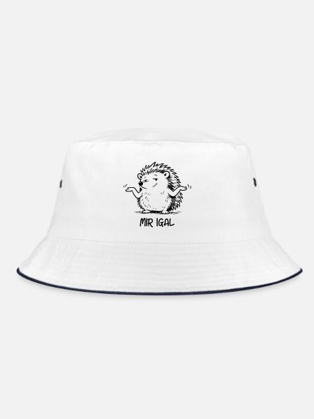 Igel egal - Mir igal - Bucket Hat - Weiß/Navy