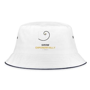 Fibonacci-Spiral Wachstum - Bucket Hat - Weiß/Navy - Vorne