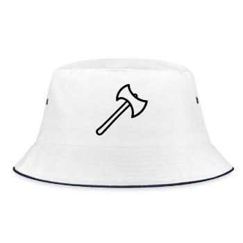 Axt - Bucket Hat - Weiß/Navy - Vorne