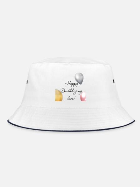 Alles Gute zum Geburtstag - Bucket Hat - Weiß/Navy