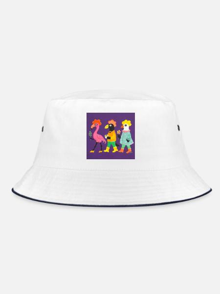 Vaakku und seine Freunde - Bucket Hat - Weiß/Navy