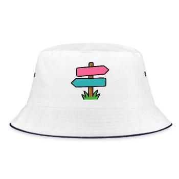 Wegweiser - Bucket Hat - Weiß/Navy - Vorne