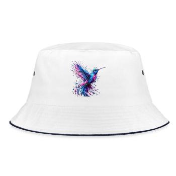 Flügel des Strahlens - Bucket Hat - Weiß/Navy - Vorne