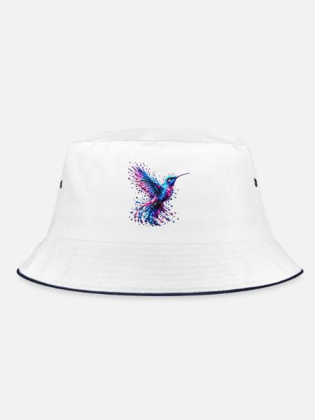 Flügel des Strahlens - Bucket Hat - Weiß/Navy