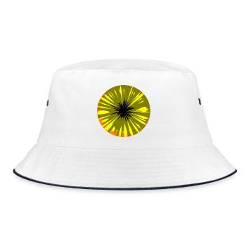 Comic-Explosion Burst - Bucket Hat - Weiß/Navy - Vorne