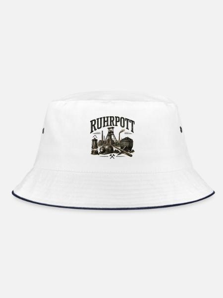 Ruhrpott - Bergbau - Zeche - Kumpel - Zollverein - Bucket Hat - Weiß/Navy