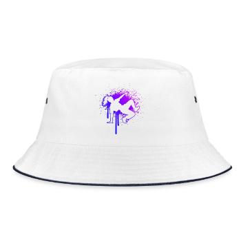 Geschenkidee für die Breakdancerin mit Streetdance - Bucket Hat - Weiß/Navy - Vorne