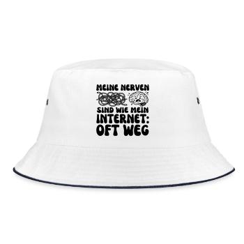 Meine Nerven sind wie mein Internet - Bucket Hat - Weiß/Navy - Vorne
