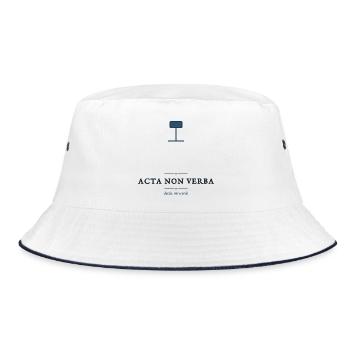 Acta Non Verba – Taten, keine Worte Lateinisches Zitat - Bucket Hat - Weiß/Navy - Vorne