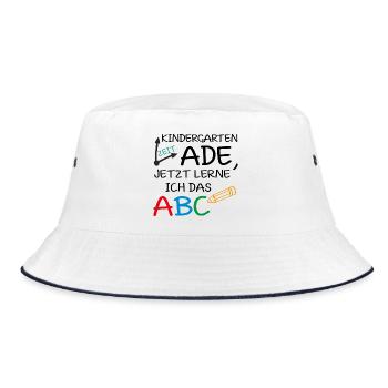 Kindergartenzeit ade, jetzt lerne ich das ABC - Bucket Hat - Weiß/Navy - Vorne