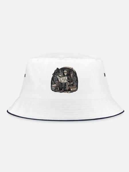 Sensenmann Sessel - Bucket Hat - Weiß/Navy