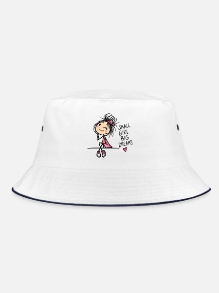 "Small girl big dreams" - Bucket Hat - Weiß/Navy