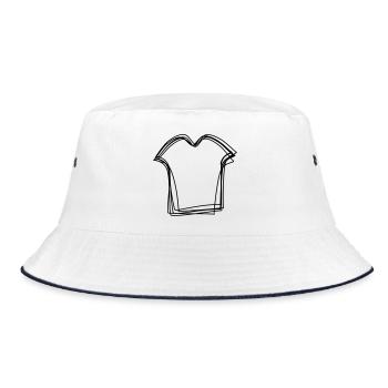 Trikot handgezeichnet - Bucket Hat - Weiß/Navy - Vorne