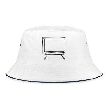 Tafel handgezeichnet - Bucket Hat - Weiß/Navy - Vorne
