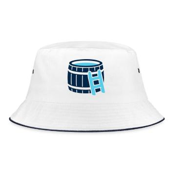 Eisbad Badefass Icon - Bucket Hat - Weiß/Navy - Vorne