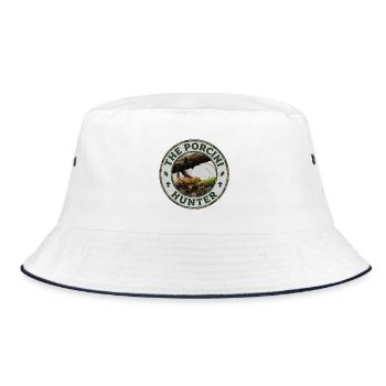 Porcini-Jägerabzeichen - Bucket Hat - Weiß/Navy - Vorne