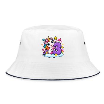 Einhorn auf Wolke Drei - Bucket Hat - Weiß/Navy - Vorne