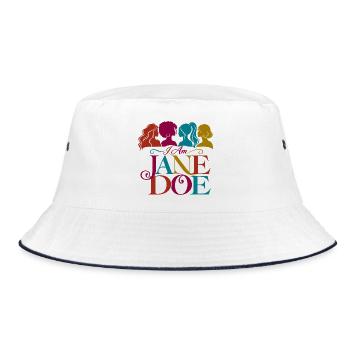 Ich bin Jane Doe Regenbogenporträt - Bucket Hat - Weiß/Navy - Vorne
