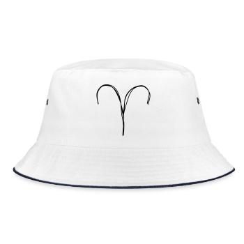 Sternzeichen Widder handgezeichnet - Bucket Hat - Weiß/Navy - Vorne