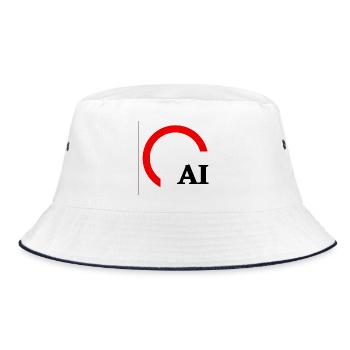 Rotes Hemisphärenbogenlogo - Bucket Hat - Weiß/Navy - Vorne