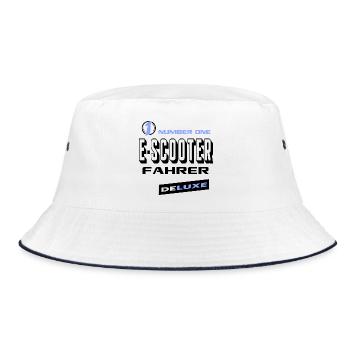 E-Scooter Fahrer Number One Deluxe Bester Biker - Bucket Hat - Weiß/Navy - Vorne