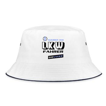 LKW Number One Deluxe Bester Lastwagen - Bucket Hat - Weiß/Navy - Vorne