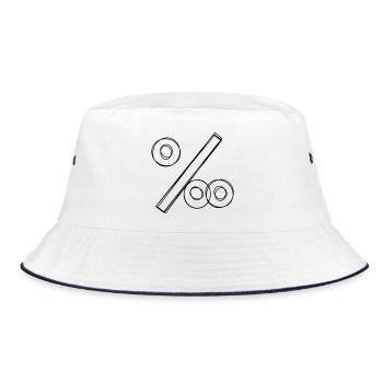 Promillezeichen handgezeichnet - Bucket Hat - Weiß/Navy - Vorne