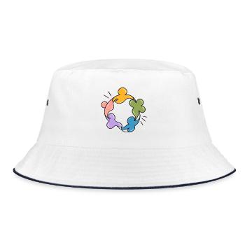 Verschieden, zusammen – Inklusion, Respekt und Nein zum Bu - Bucket Hat - Weiß/Navy - Vorne