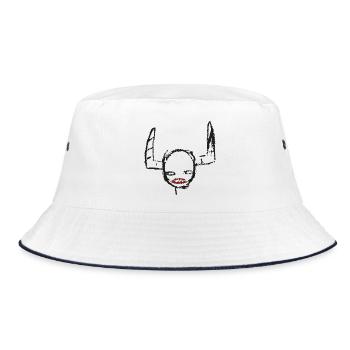 rolling-goth - Bucket Hat - Weiß/Navy - Vorne