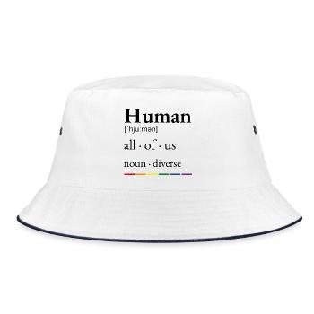 Mensch – LGBTQ+ Stolz - Bucket Hat - Weiß/Navy - Vorne