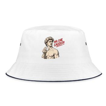 Ma Che Cazzo?! – David mit italienischem Temperame - Bucket Hat - Weiß/Navy - Vorne