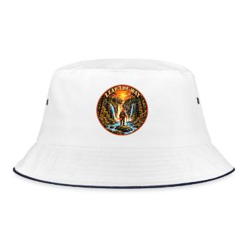 Führe den Weg – Abenteuerlustiger Fuchs im Wald - Bucket Hat - Weiß/Navy - Vorne